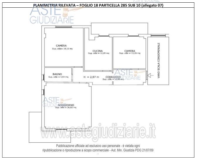 Planimetria del bene