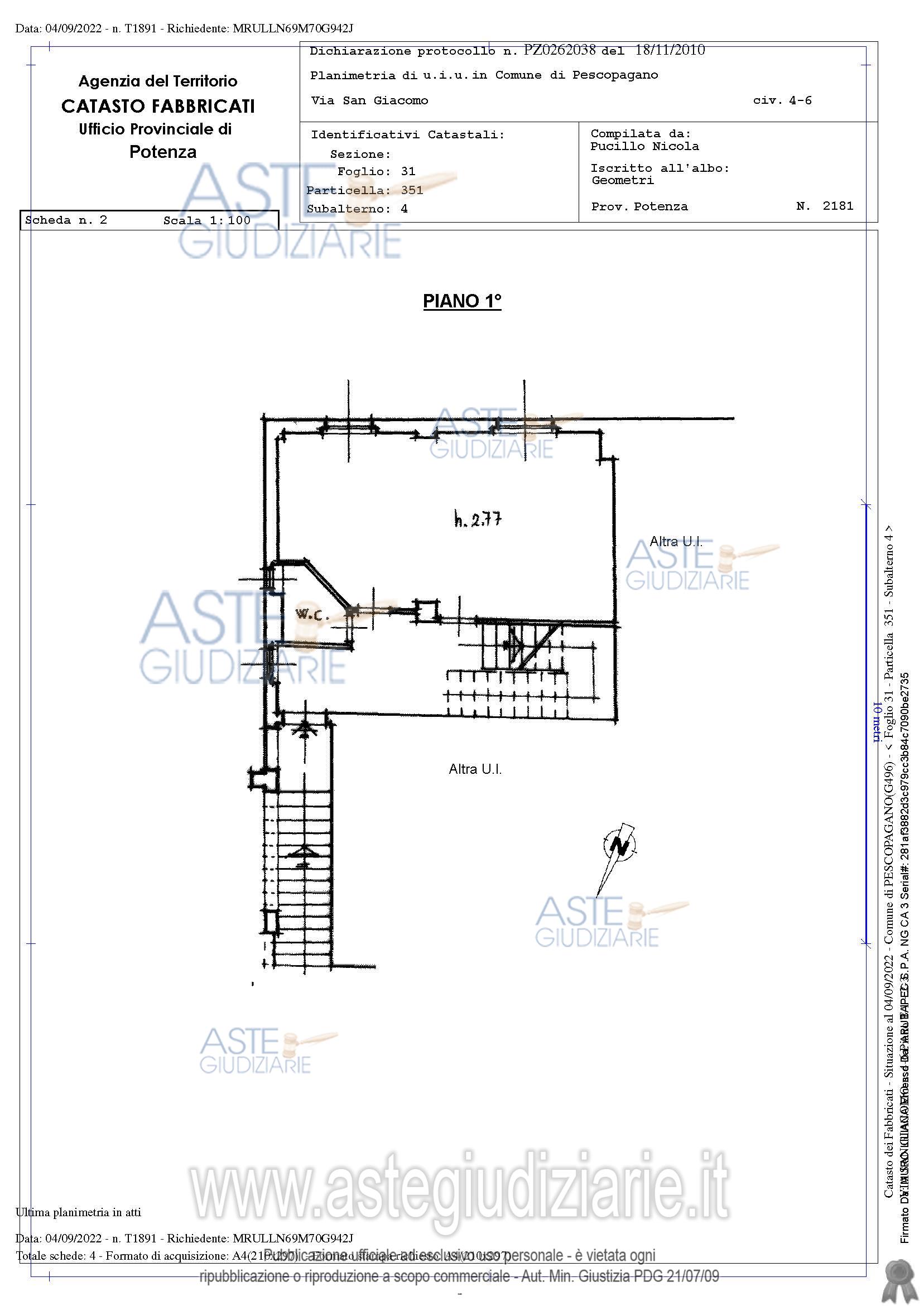 Planimetria del bene