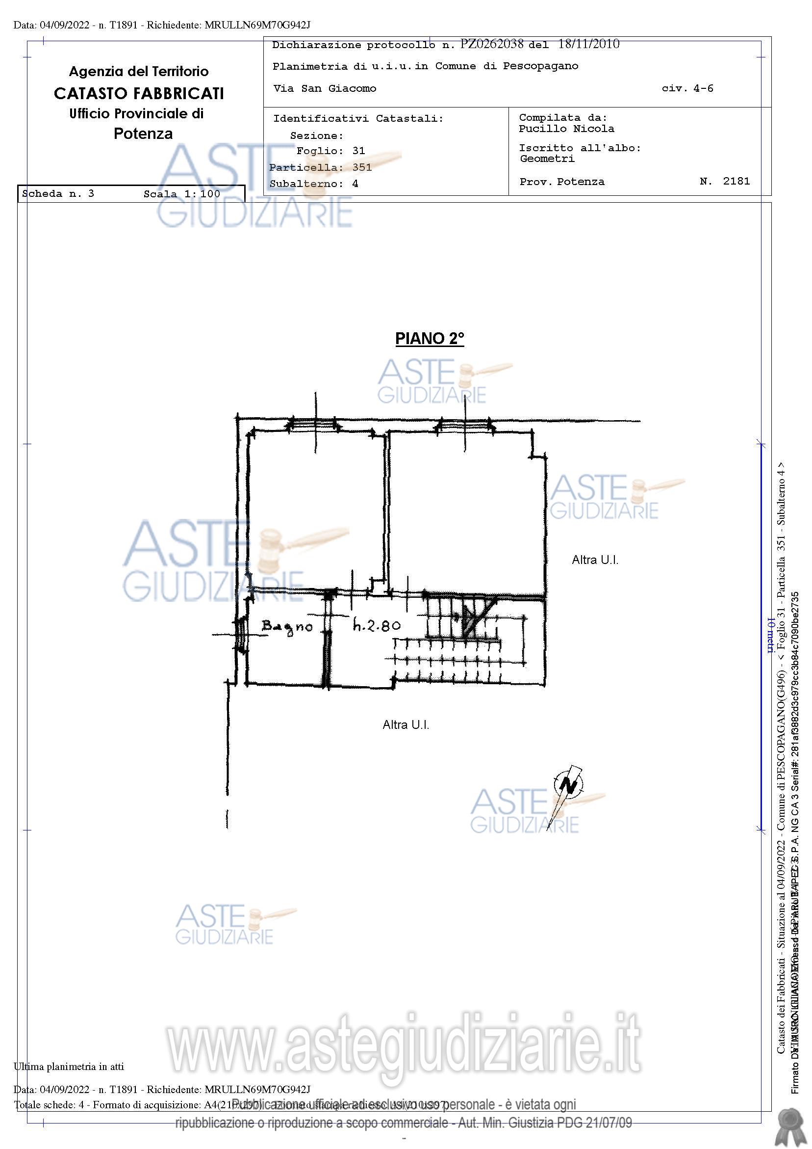 Planimetria del bene