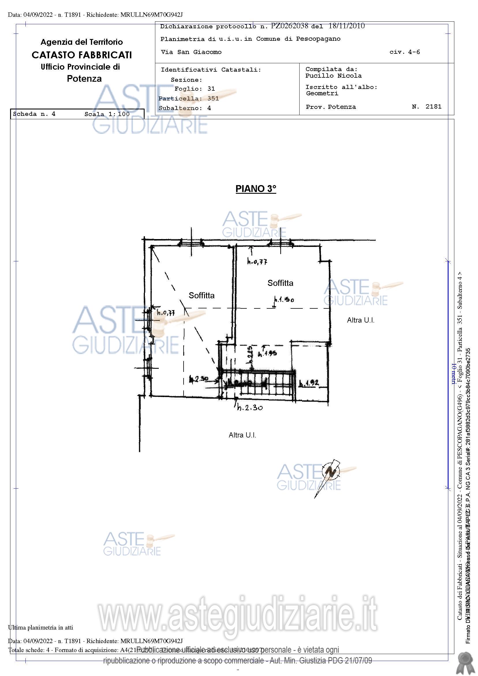 Planimetria del bene