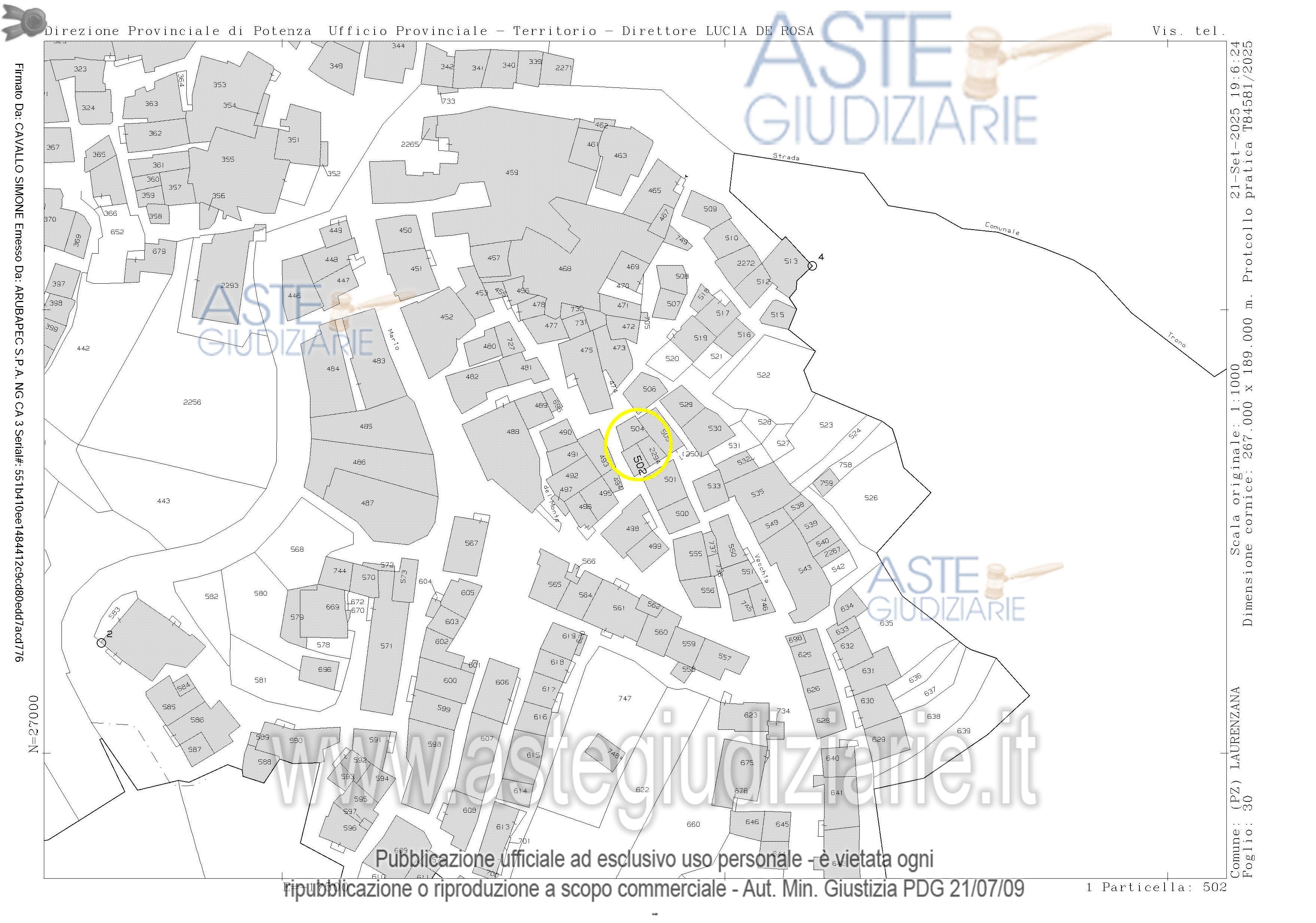 Planimetria del bene