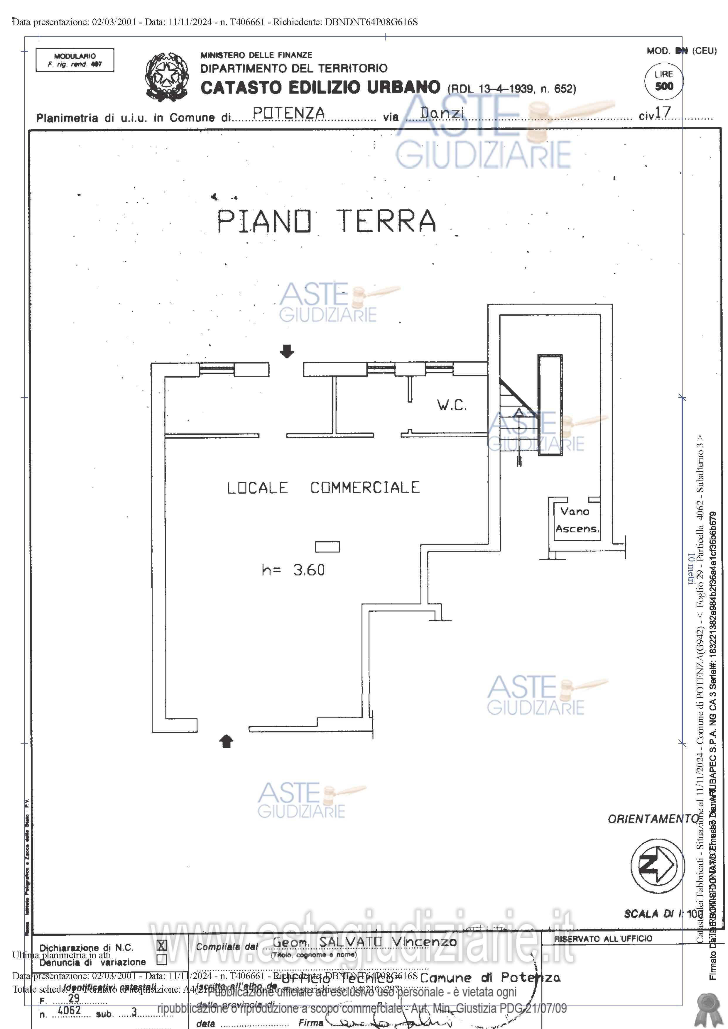 Planimetria del bene