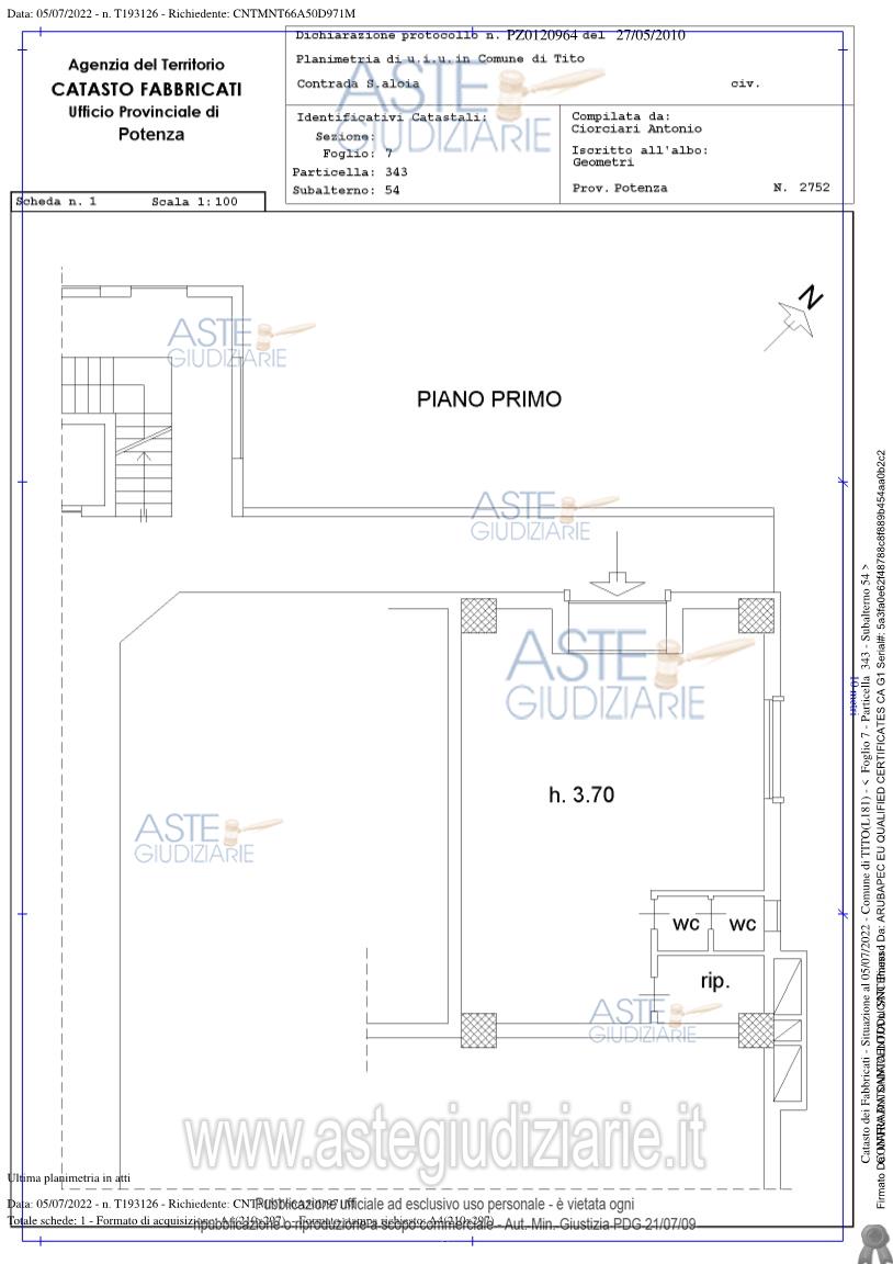 Planimetria del bene