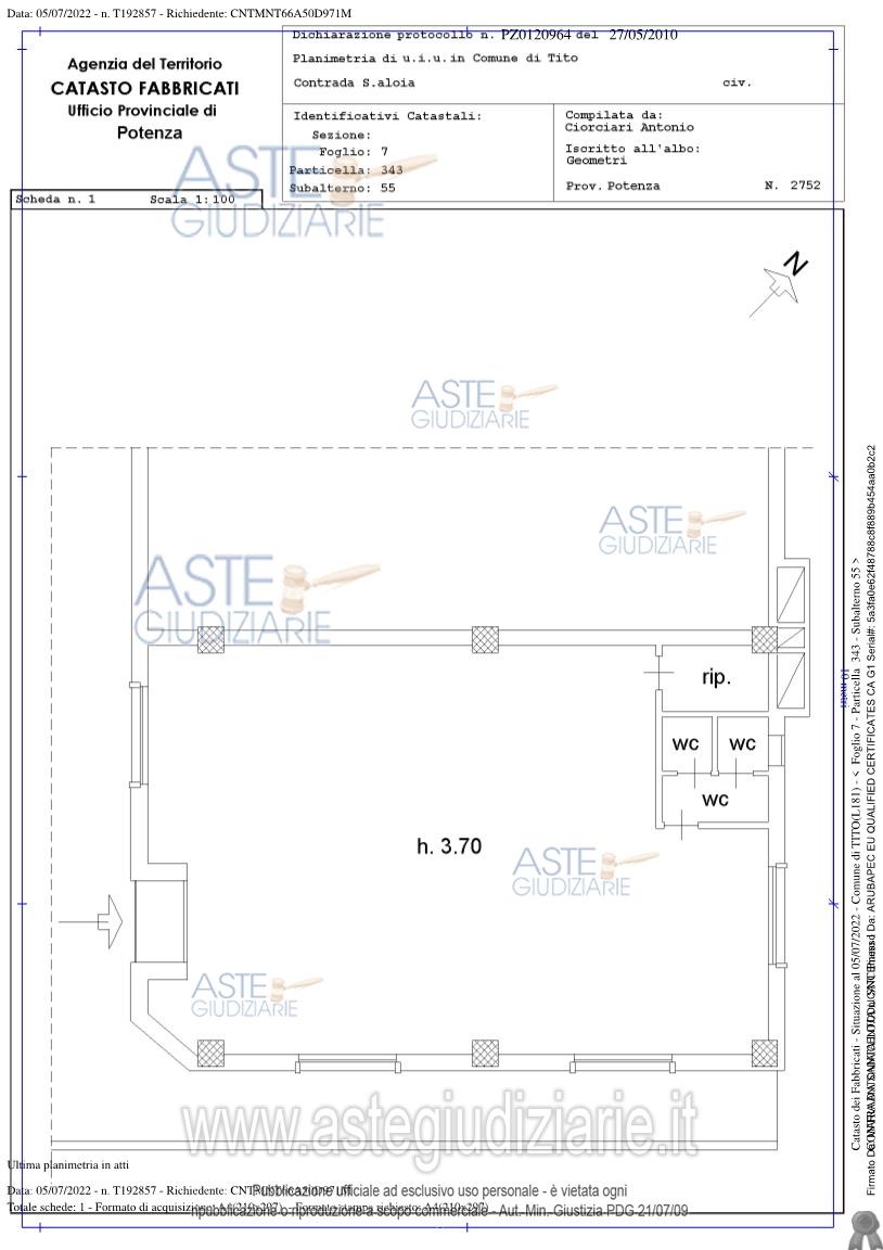 Planimetria del bene