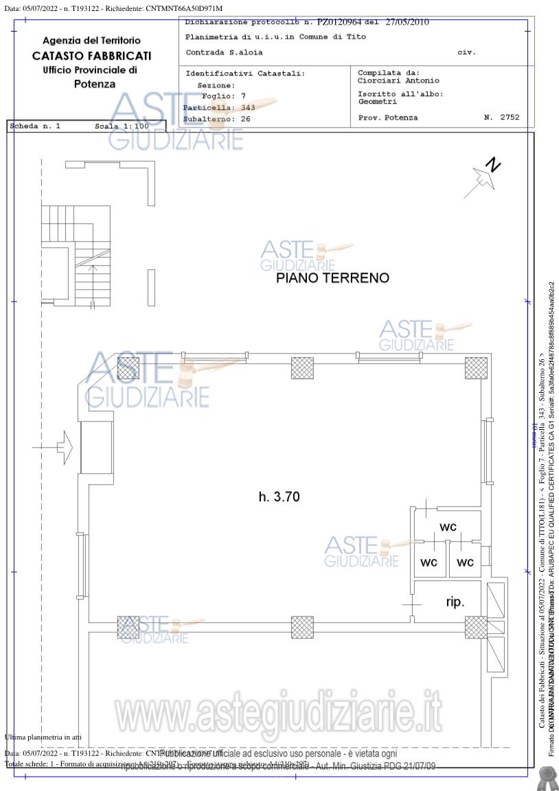 Planimetria del bene