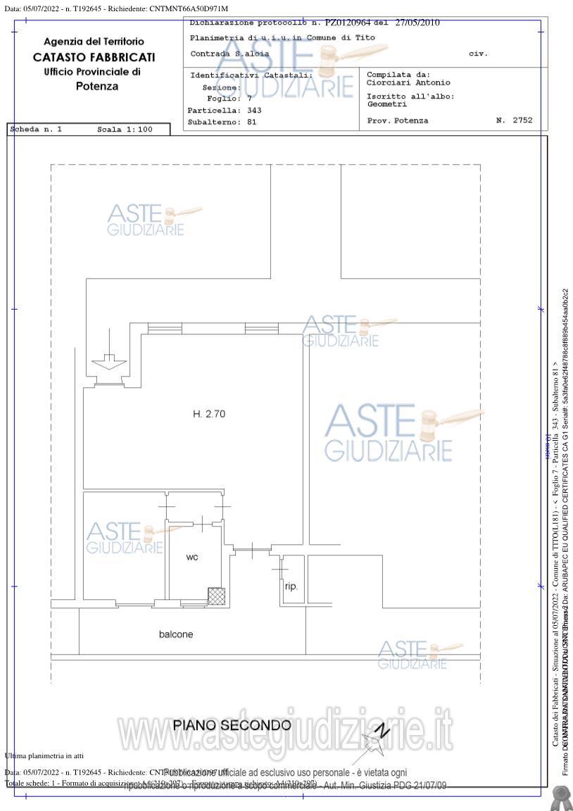 Planimetria del bene