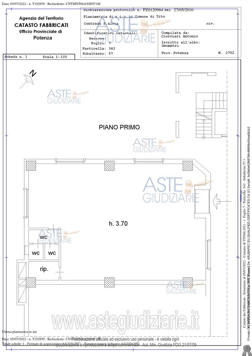 Planimetria del bene