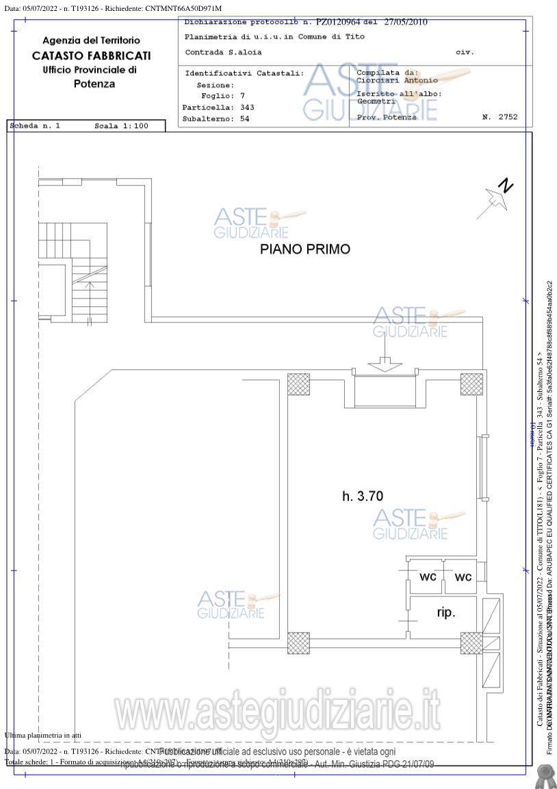 Planimetria del bene