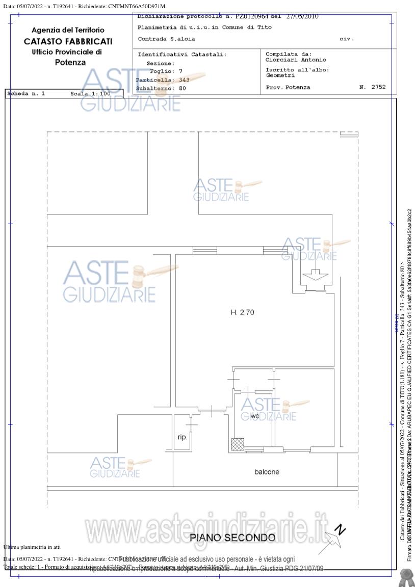 Planimetria del bene