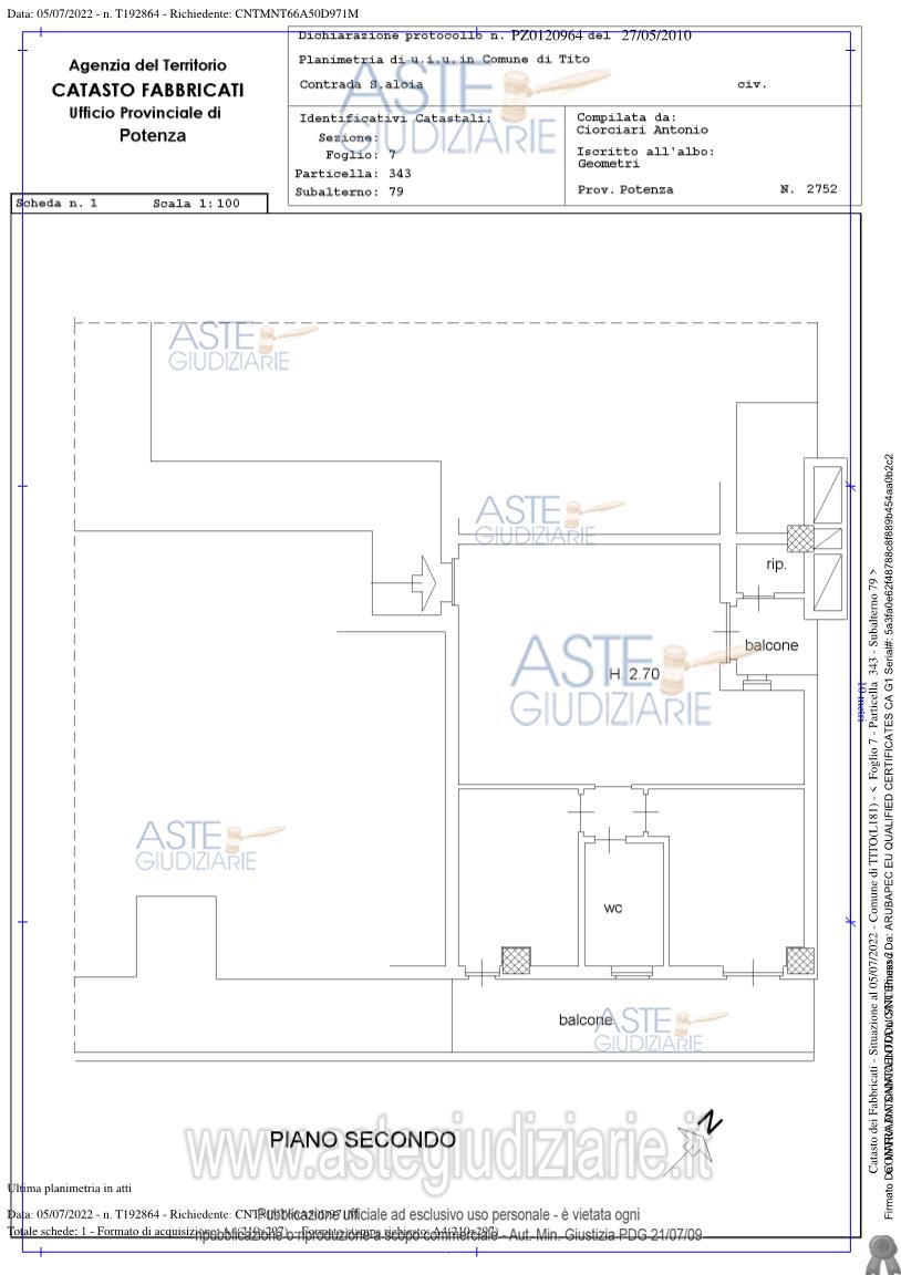 Planimetria del bene