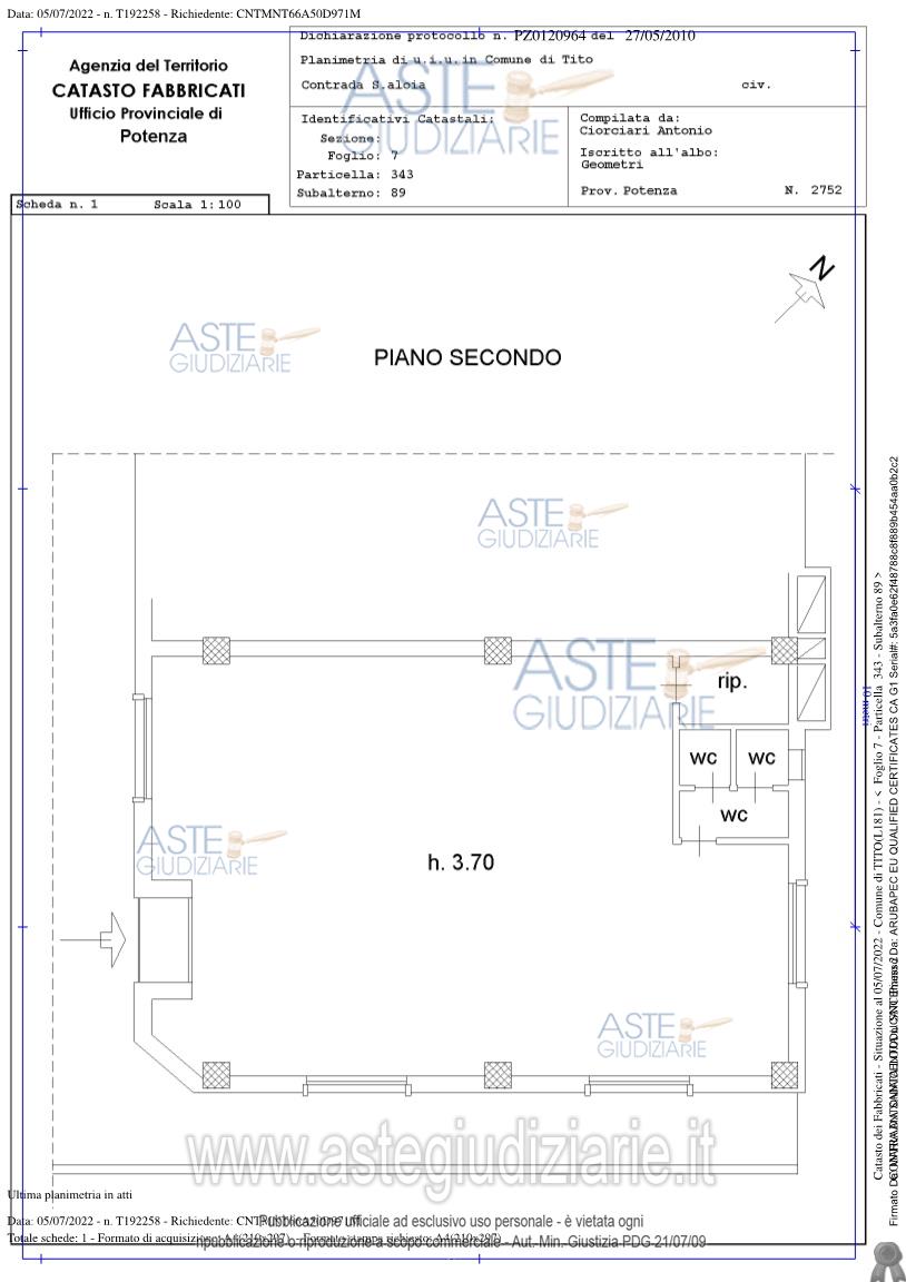 Planimetria del bene