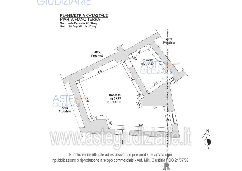 Planimetria del bene