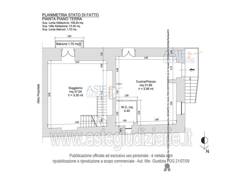 Planimetria del bene