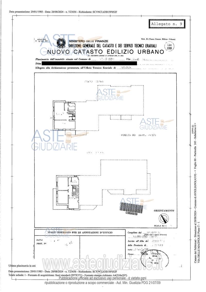 Planimetria del bene