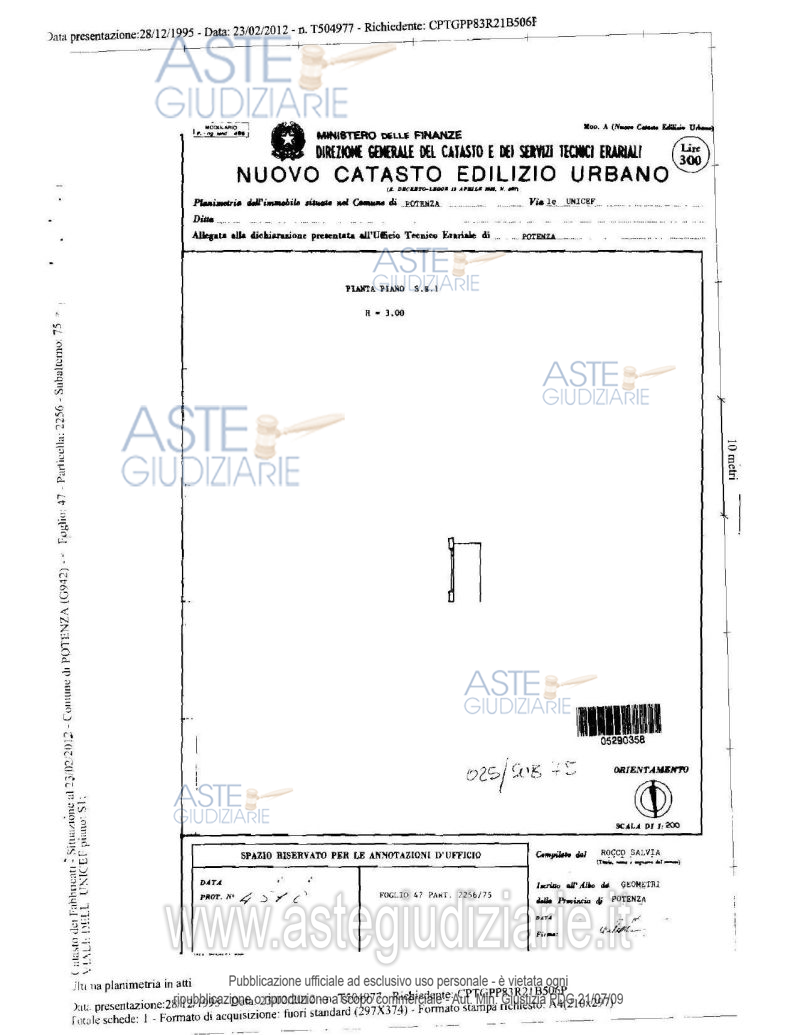 Planimetria del bene