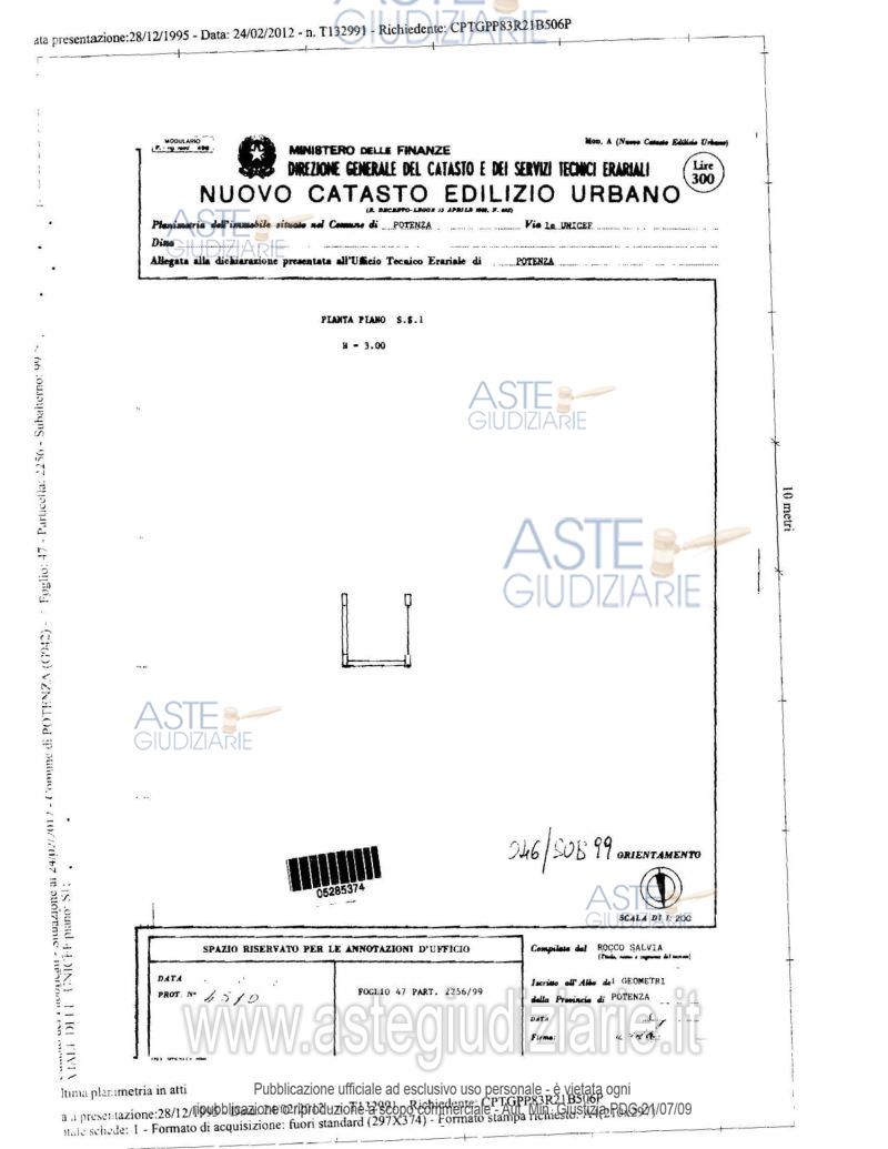 Planimetria del bene