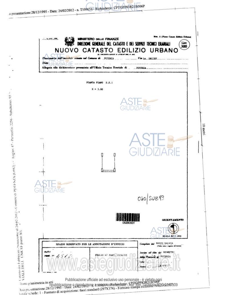 Planimetria del bene