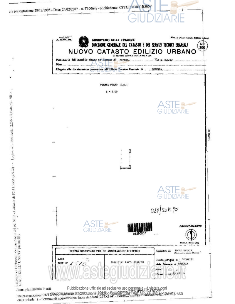 Planimetria del bene