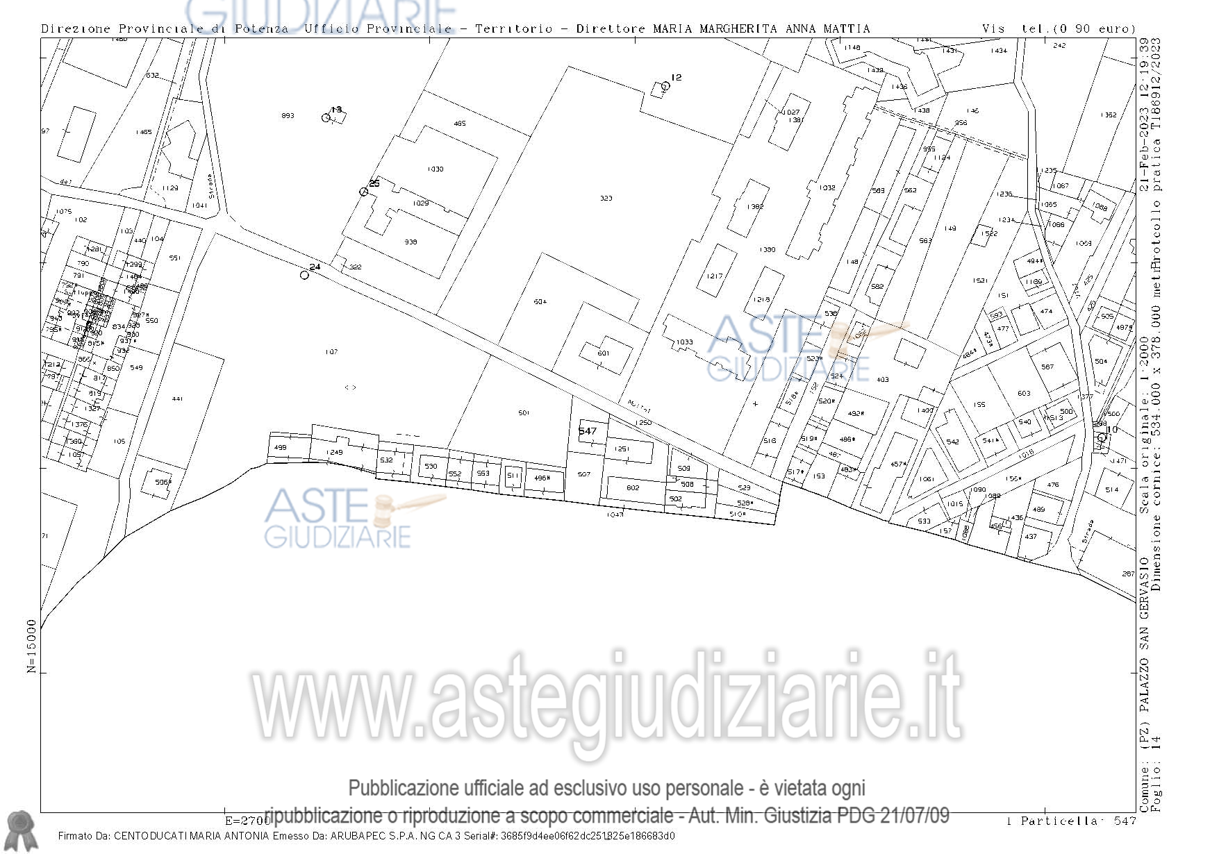 Planimetria del bene