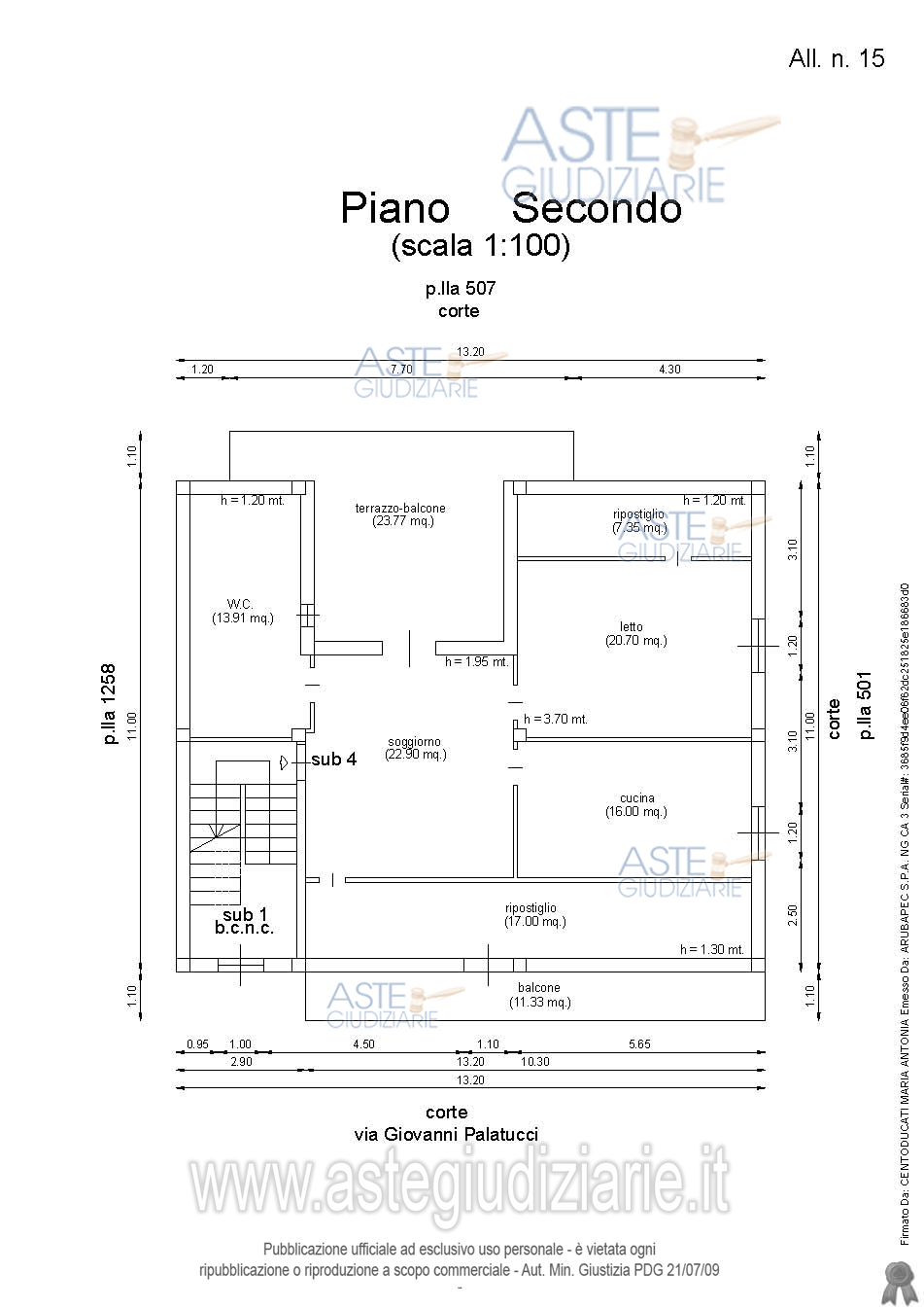 Planimetria del bene
