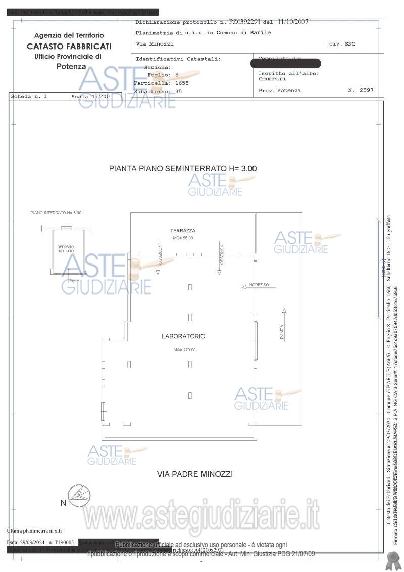 Planimetria del bene