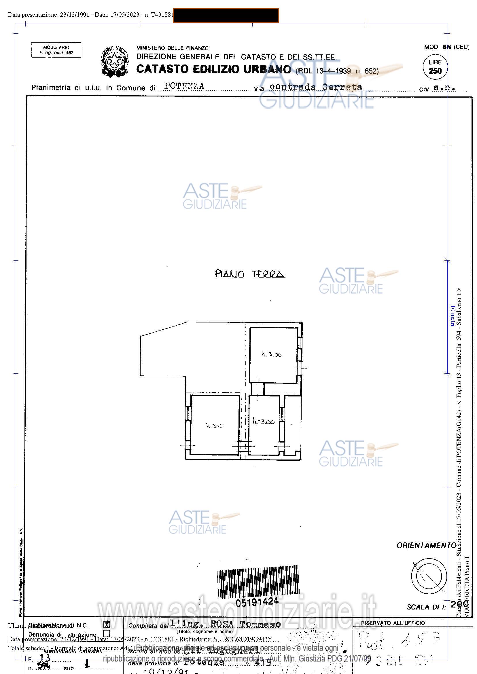 Planimetria del bene