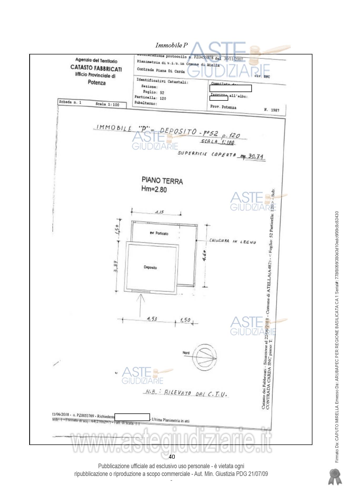 Planimetria del bene