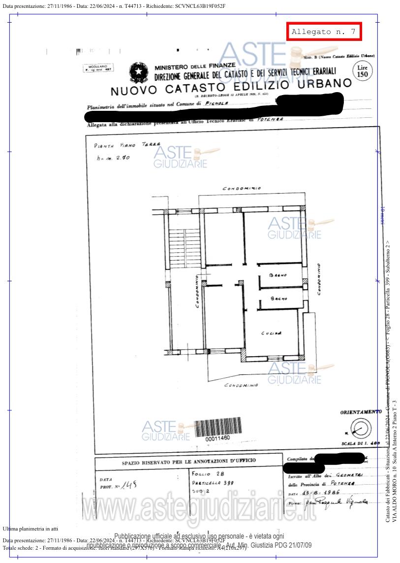 Planimetria del bene