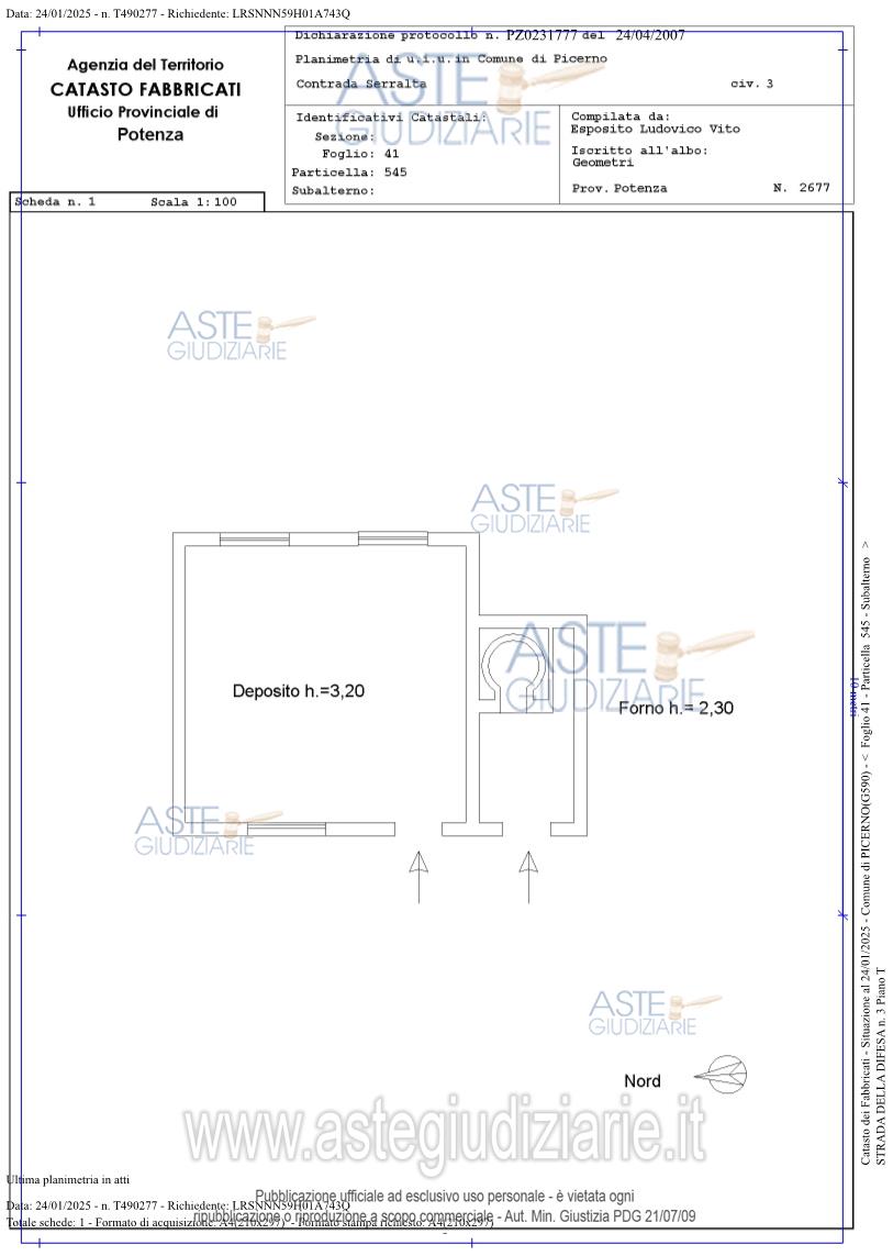 Planimetria del bene