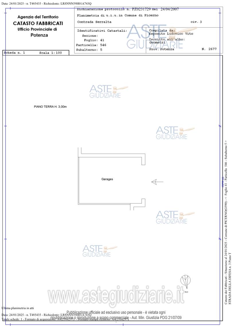Planimetria del bene