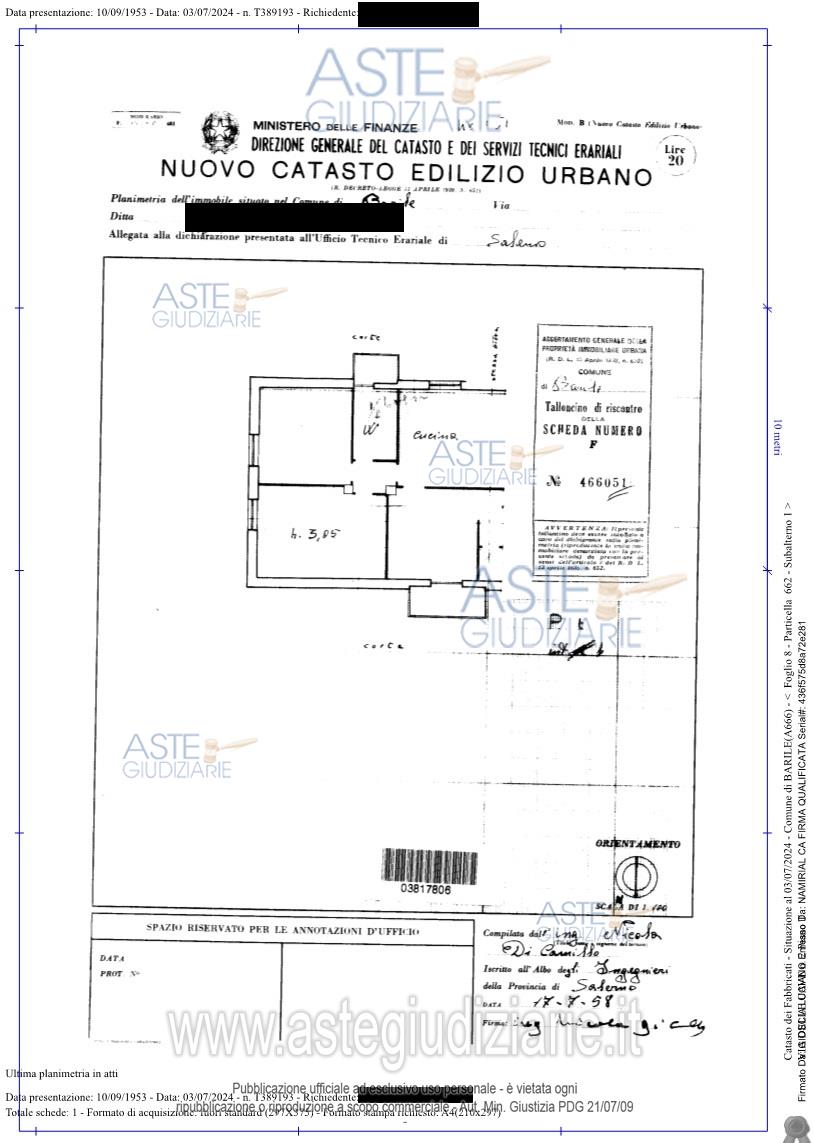 Planimetria del bene