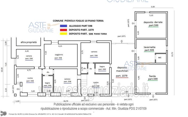 Planimetria del bene