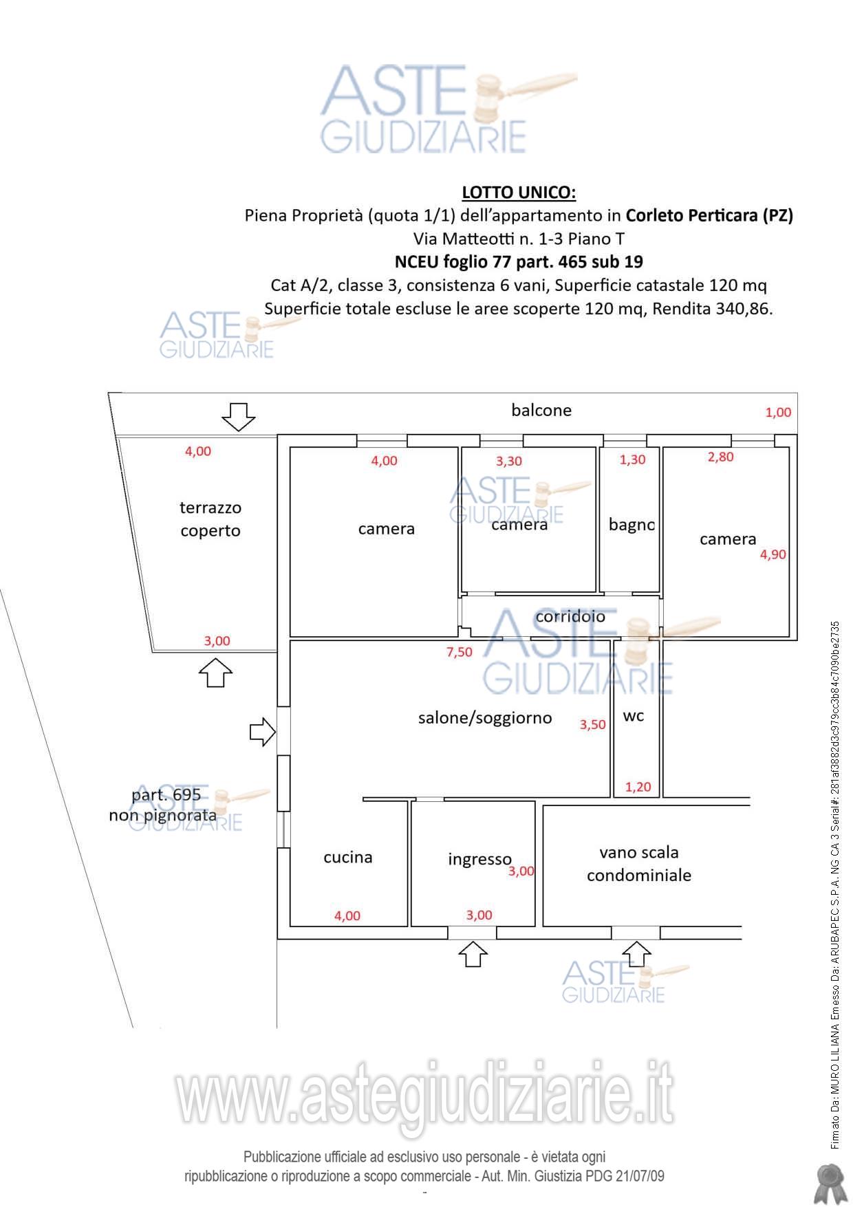 Planimetria del bene