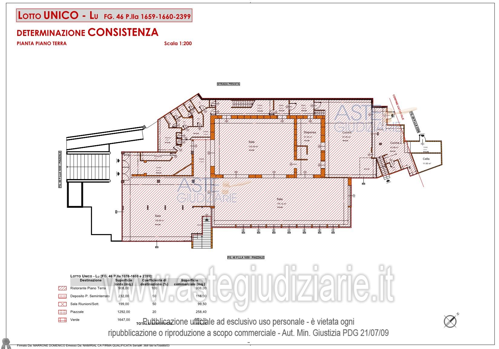 Planimetria del bene