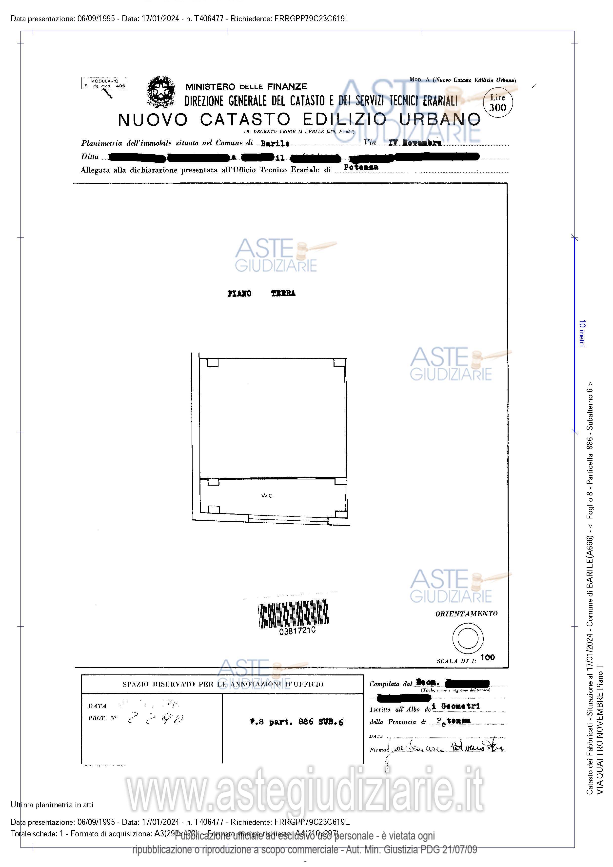 Planimetria del bene