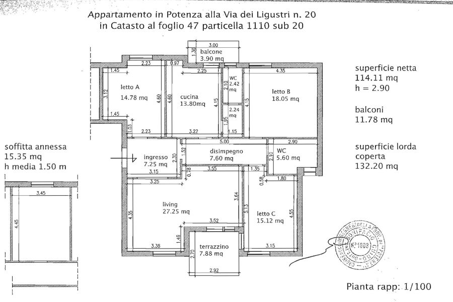 Planimetria del bene