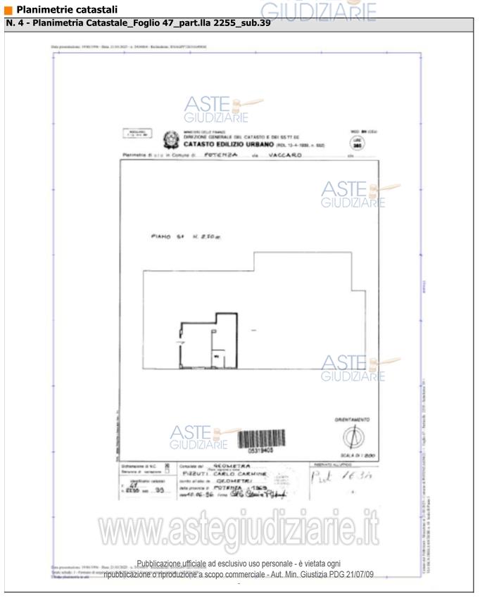 Planimetria del bene