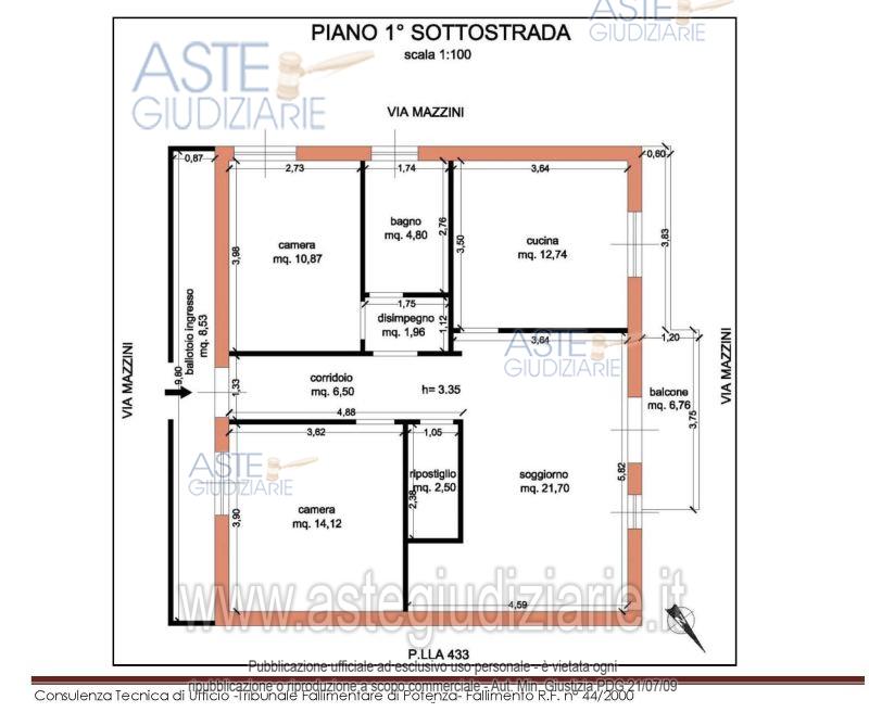 Planimetria del bene