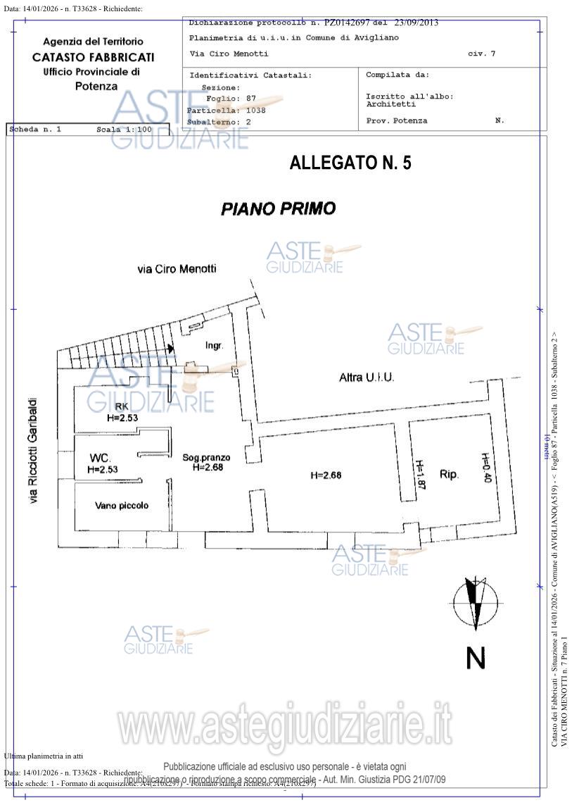 Planimetria del bene