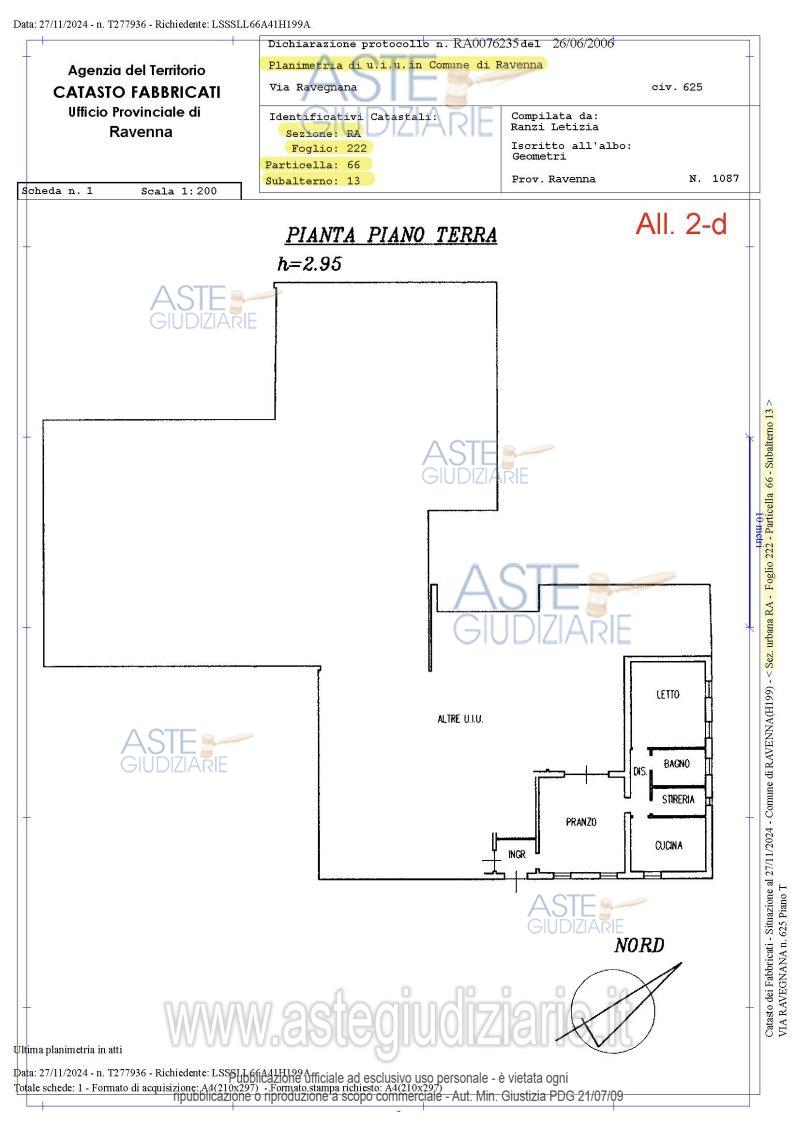 Planimetria del bene