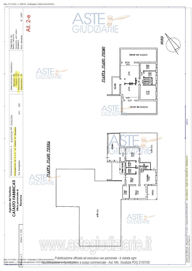 Planimetria del bene