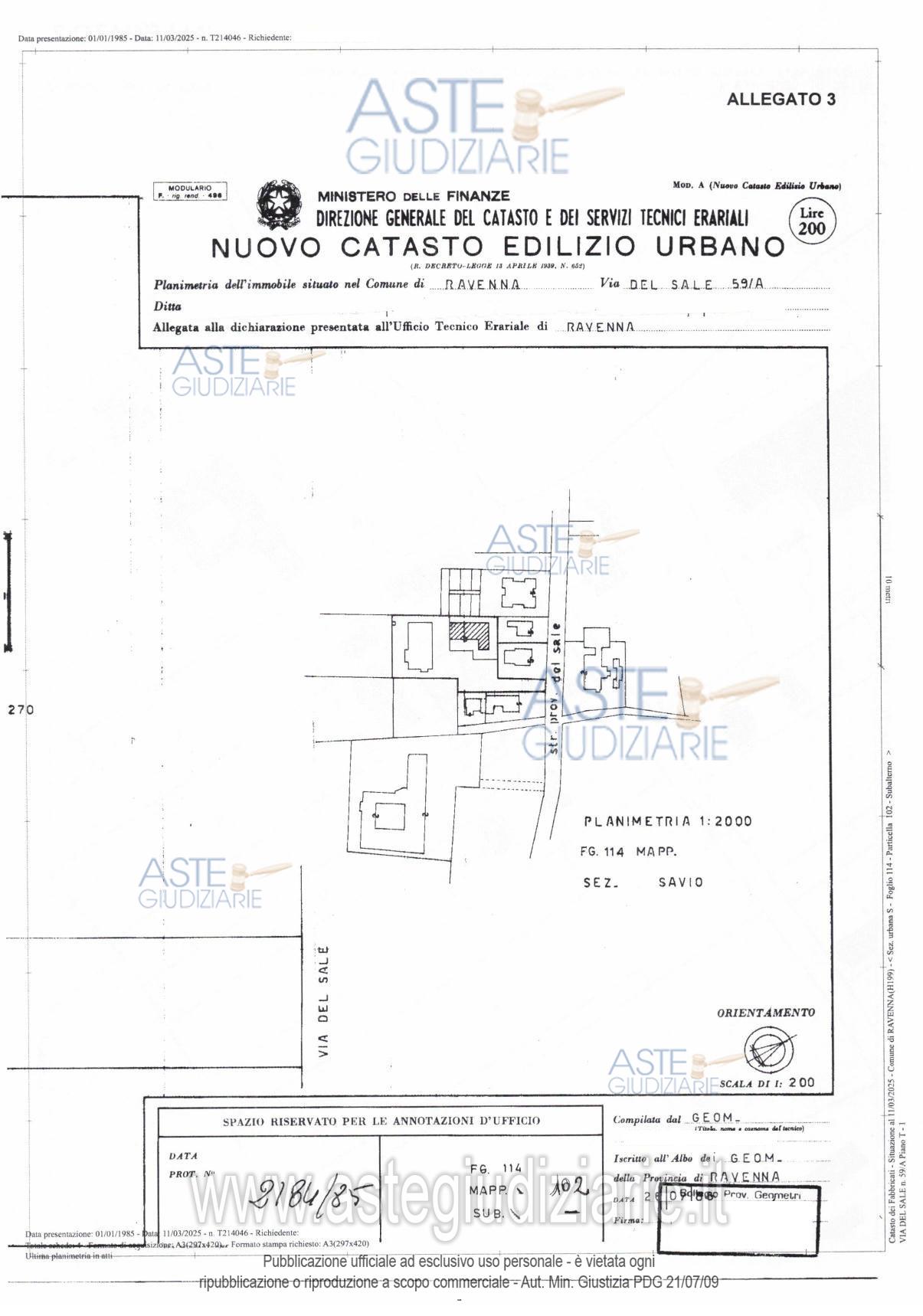 Planimetria del bene