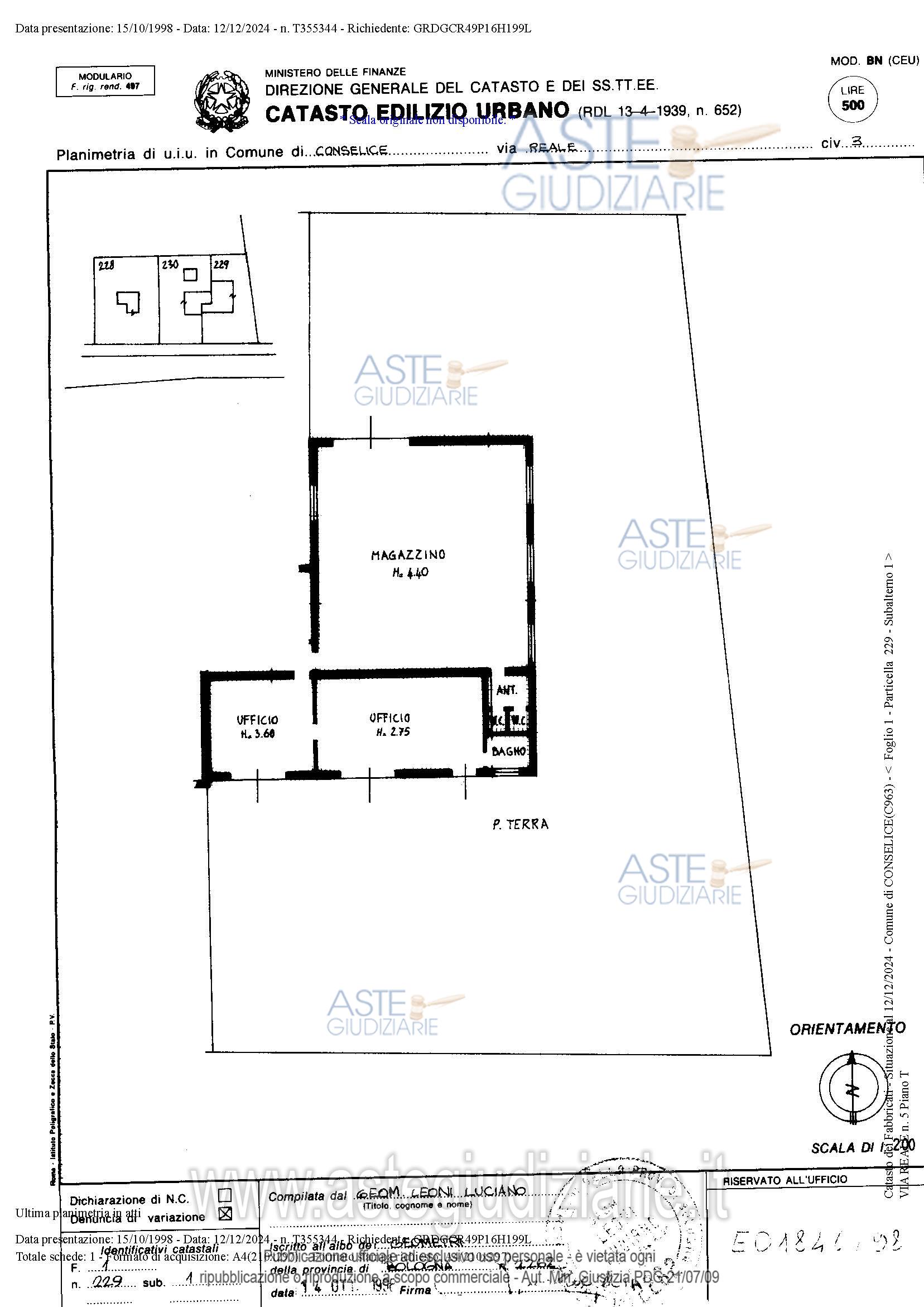 Planimetria del bene