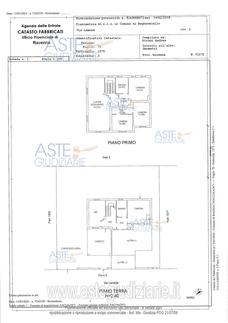 Planimetria del bene