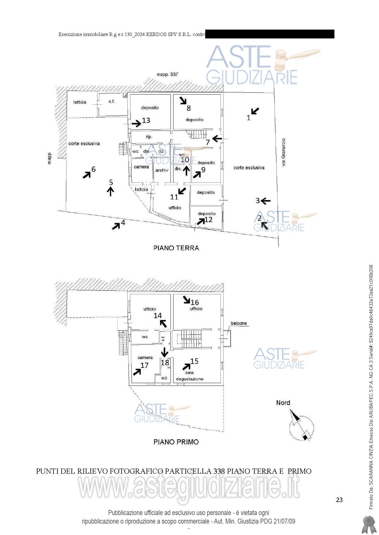 Planimetria del bene