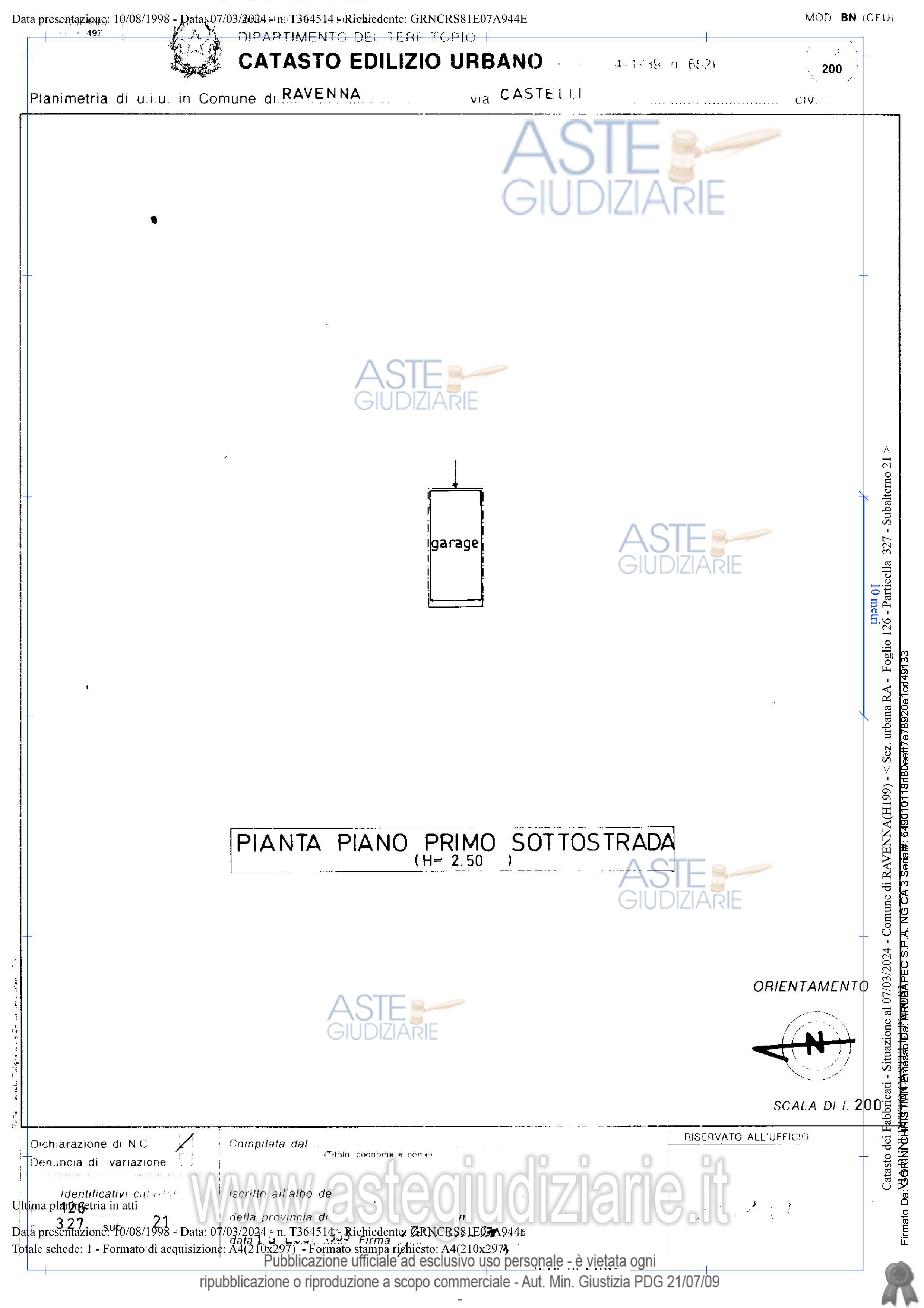 Planimetria del bene