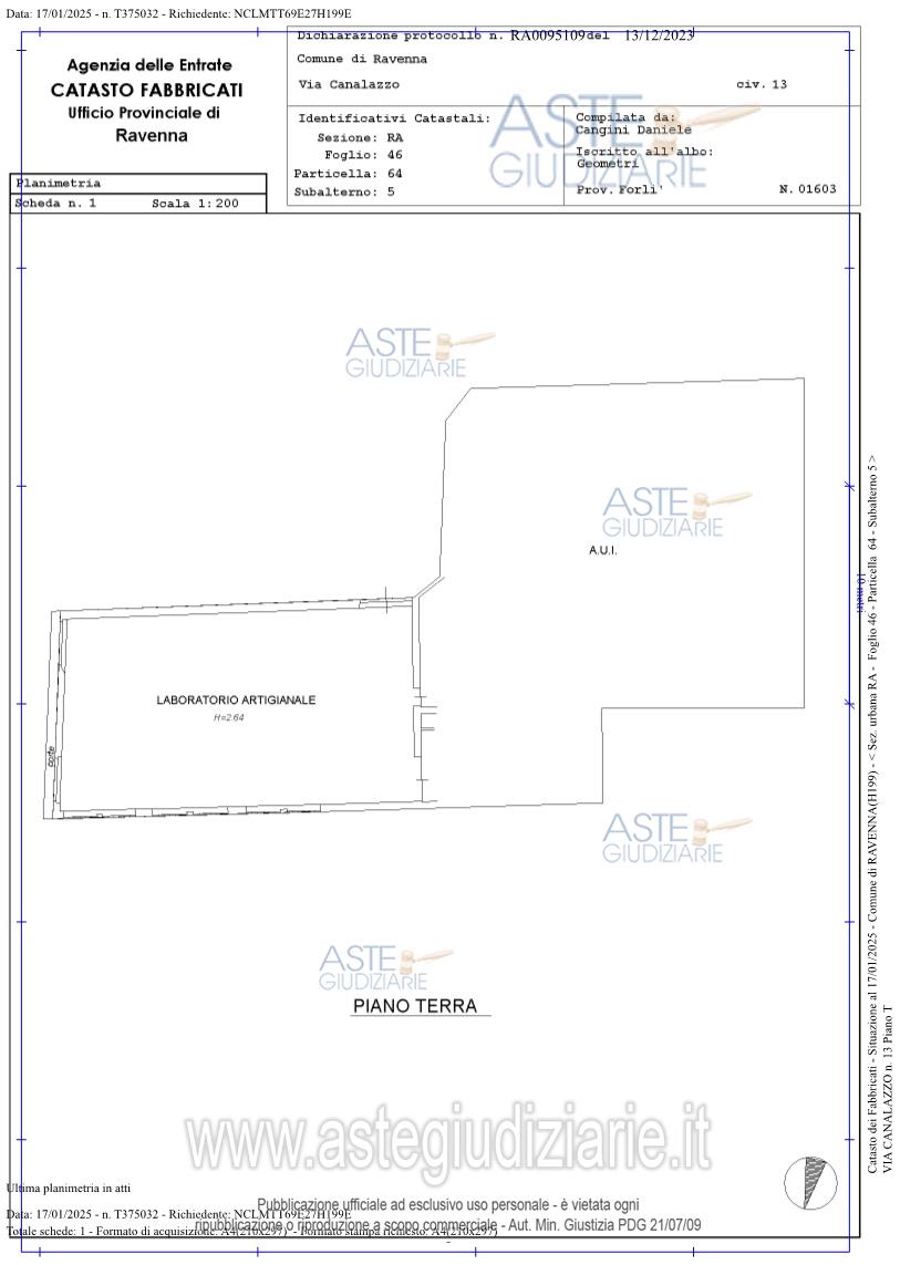 Planimetria del bene