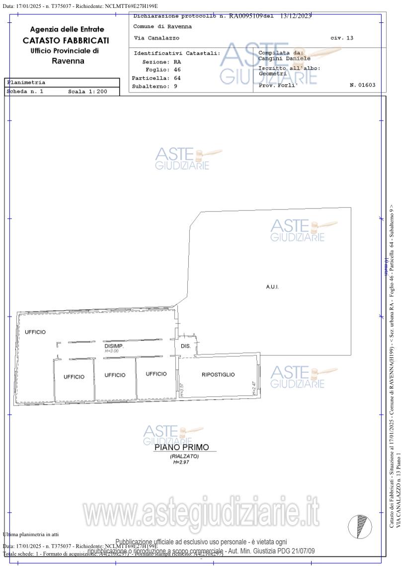 Planimetria del bene