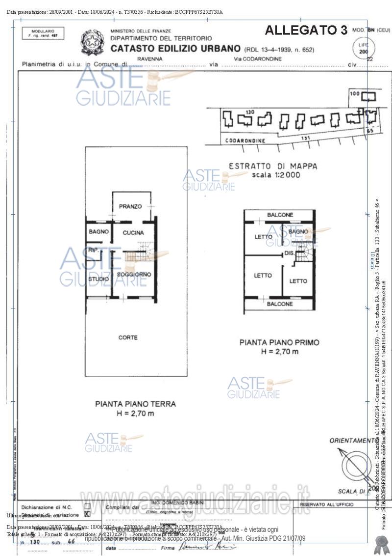 Planimetria del bene