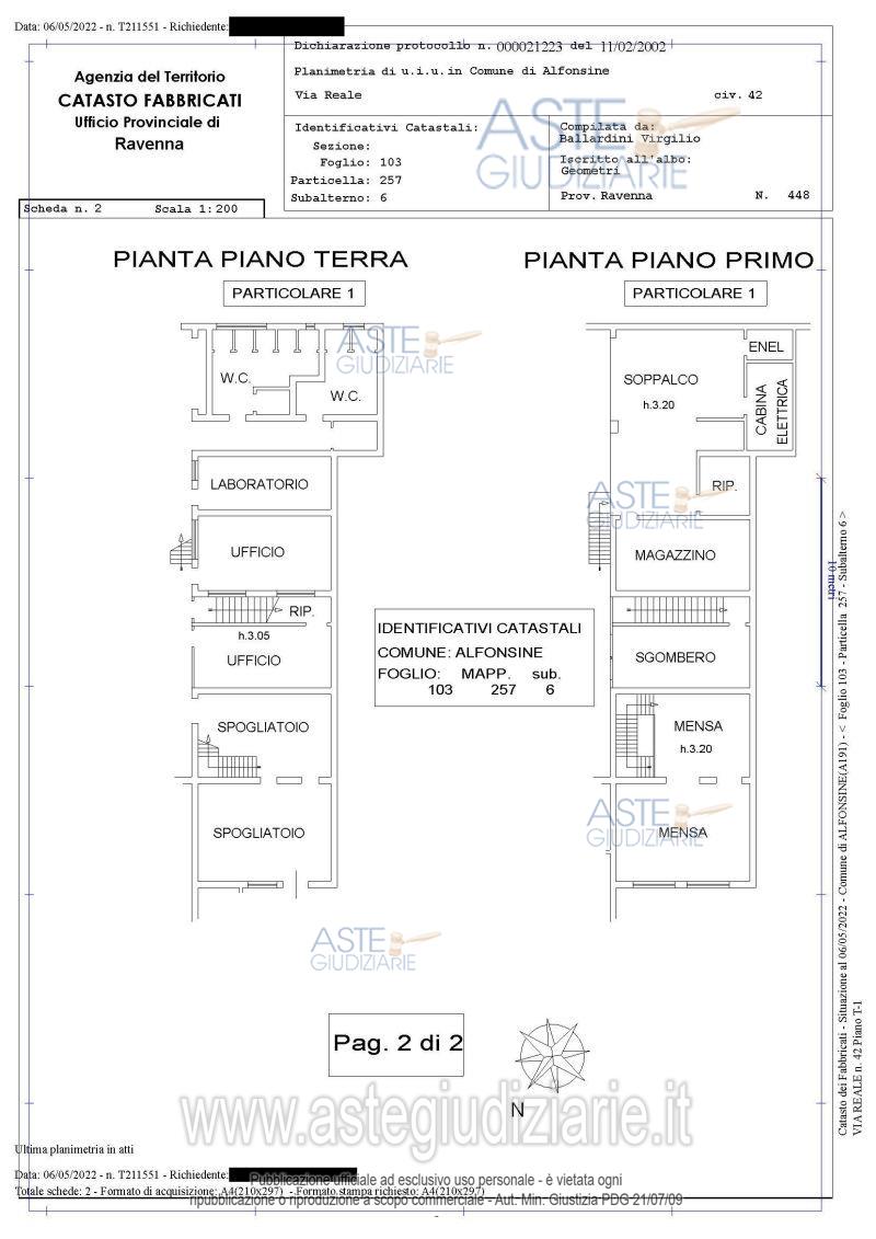 Planimetria del bene